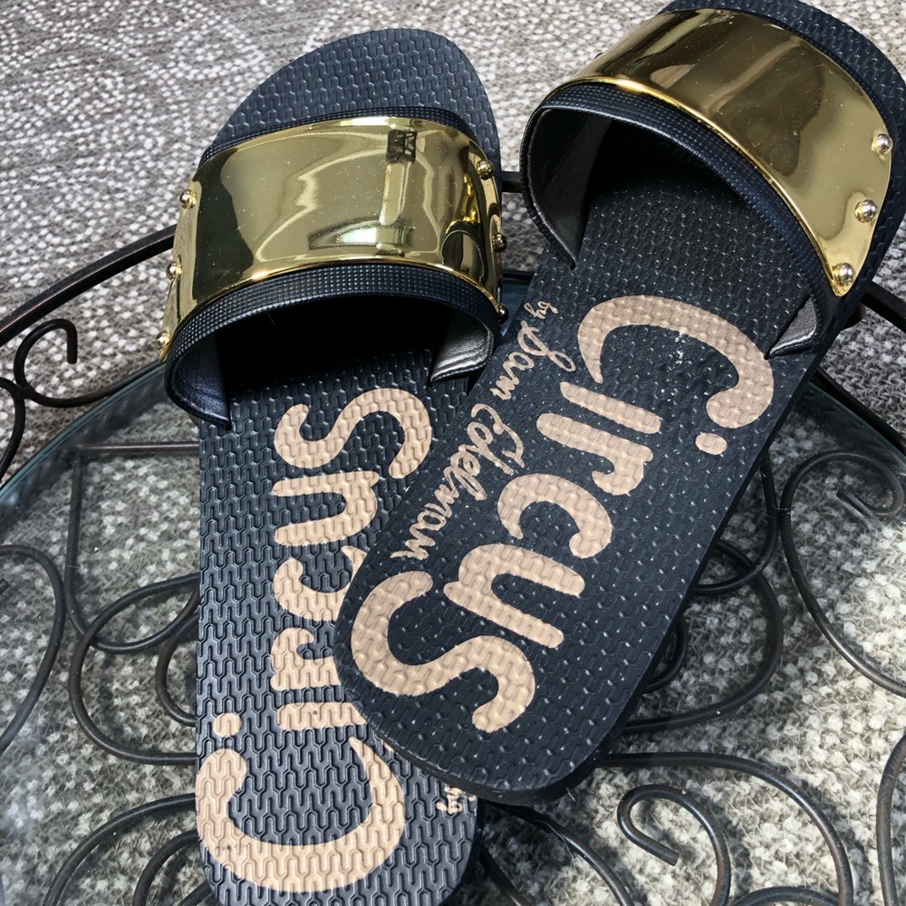 Sam Edelman Black/Gold Madison Sport Sandals